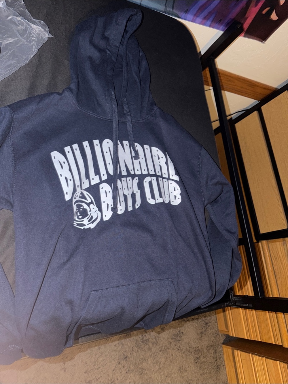 Billionaire Boys Club Navy Pullover Hoodie with White Logo